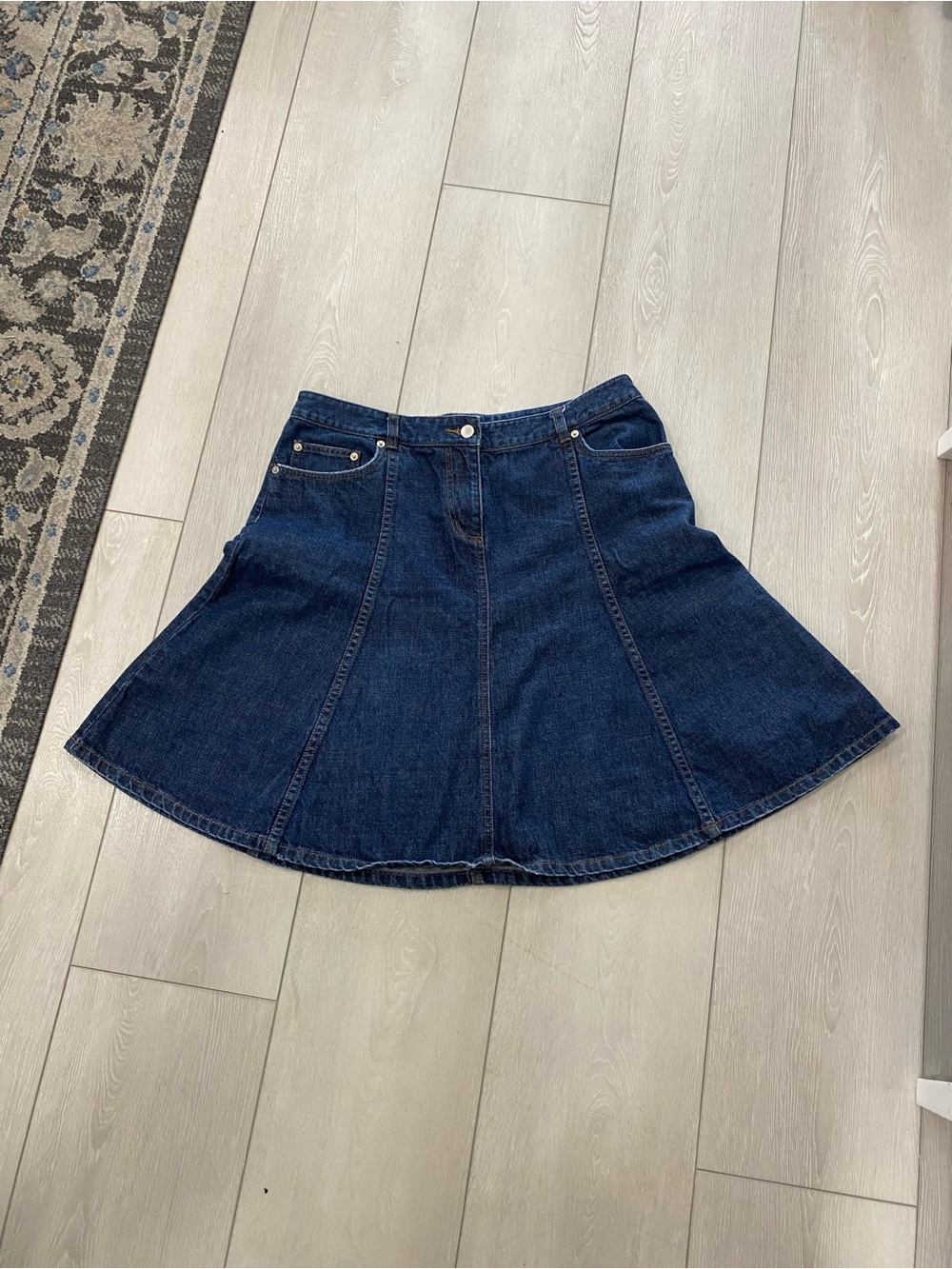 Isaac Mizrahi Dark Blue Denim Circle Skirt